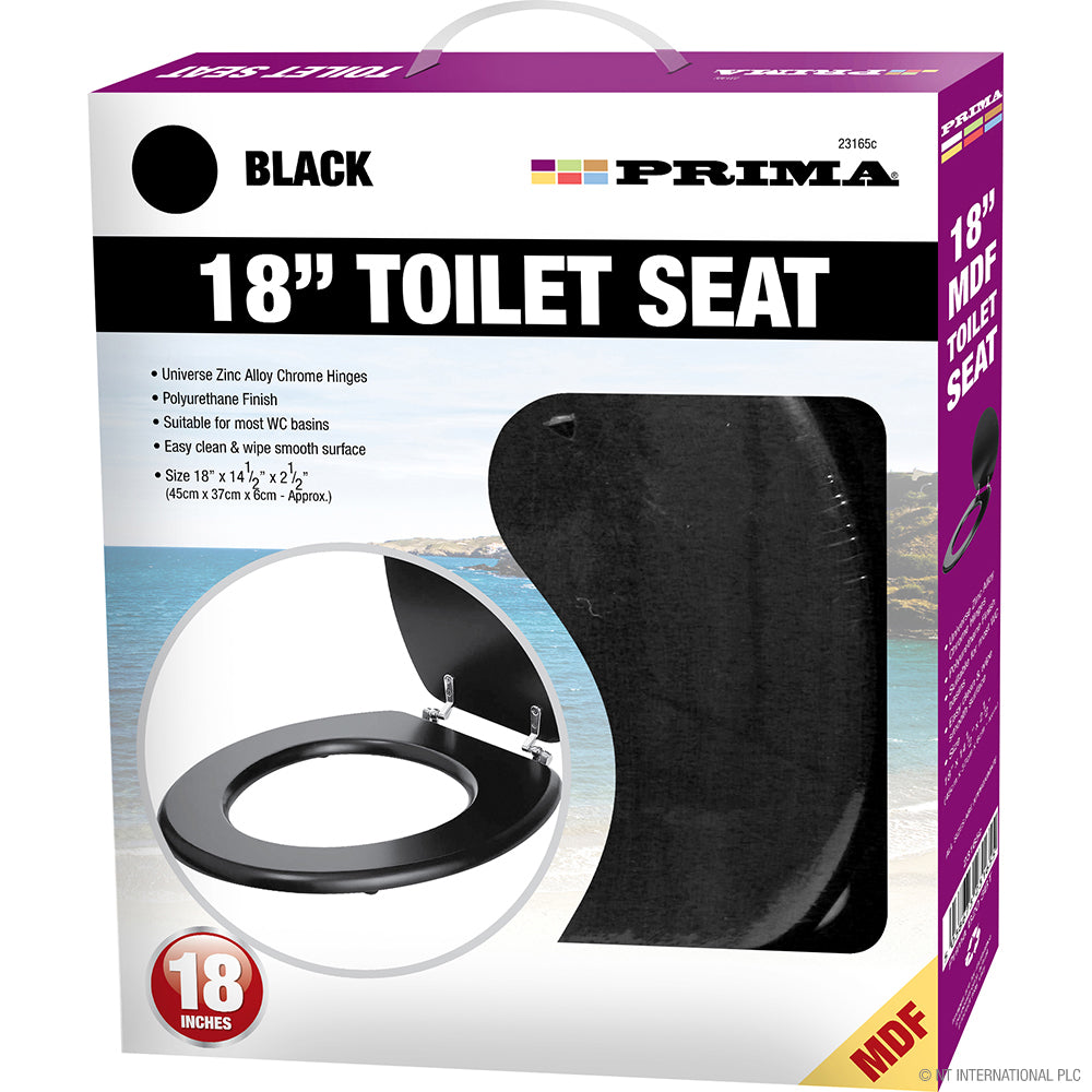 Abattant de toilette noir en MDF, 45 cm (18") | Magasin d'accessoires de salle de bain de haute qualité