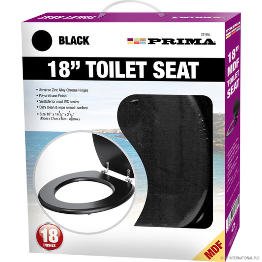Abattant de toilette noir en MDF, 45 cm (18") | Magasin d'accessoires de salle de bain de haute qualité