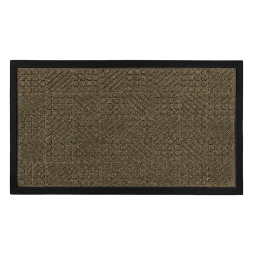 Paillasson en caoutchouc Firth - Marron 40x70cm | Tapis d'entrée intérieur/extérieur durable.