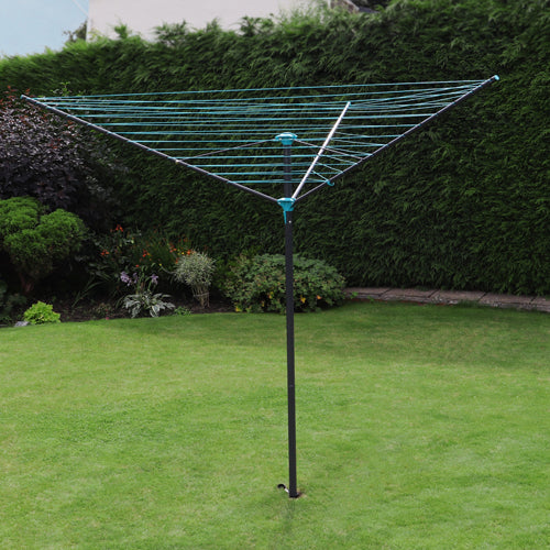 Poteau d'étendage durable de 2,4 m avec corde à linge de 30 m.