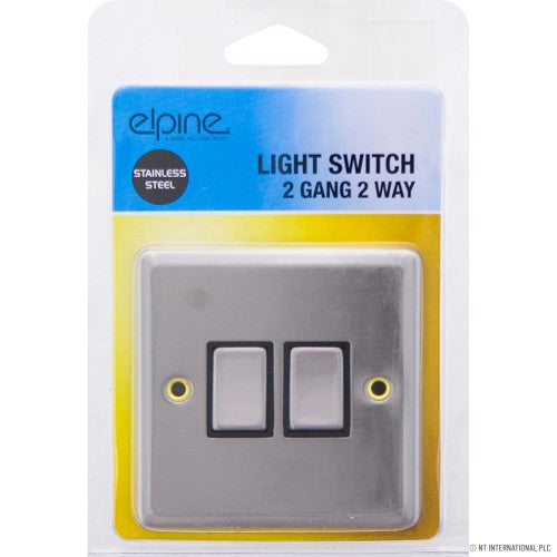 Upgrade Your Home with Style: 10A 2 Gang 2 Way Light Switch in Sleek Stainless Steel