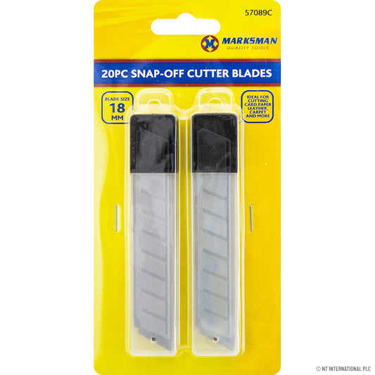 20pc 18mm Snap Off Knife Blades for Sharp and Accurate Cuts