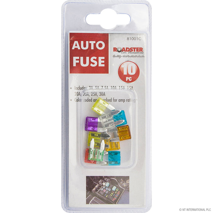 10pc Car Auto Fuses Essential Automotive Fuse Kit