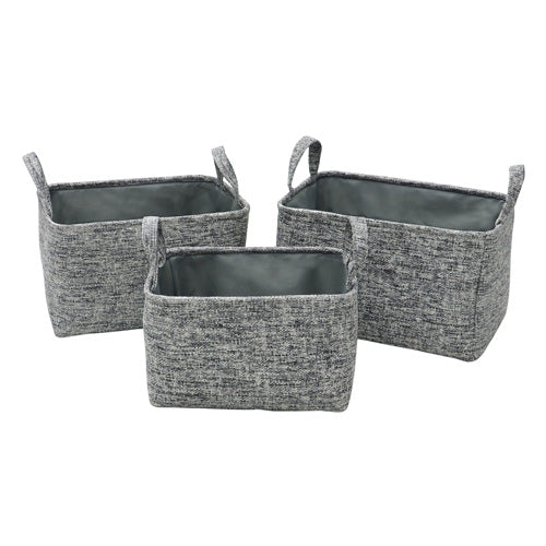 Organisez avec style : Ensemble urbain de 3 paniers de rangement rectangulaires en papier,