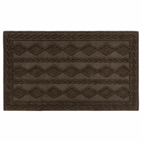 Tapis grattoir d'intérieur tricoté de qualité supérieure - Marron 45x75cm environ | Gardez vos sols propres et élégants.