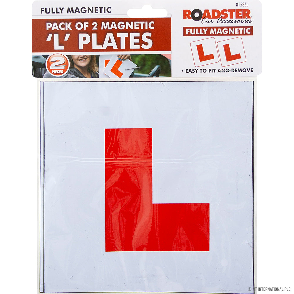 2pc Full Magnetic "L" Plates for Cars - Easy to Attach and Remove.