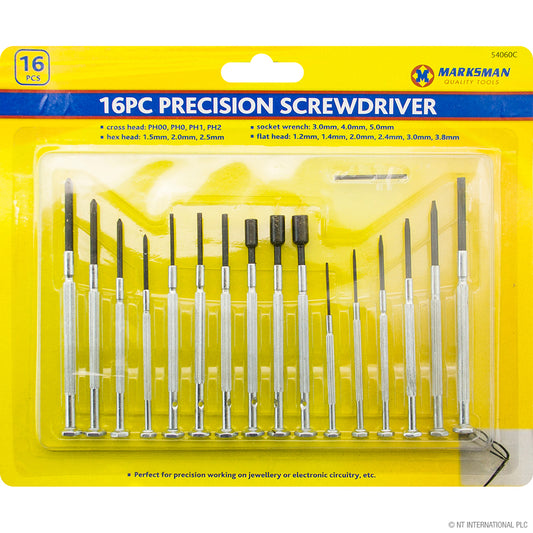 16pc Precision Screwdriver Set for Accurate Repairs