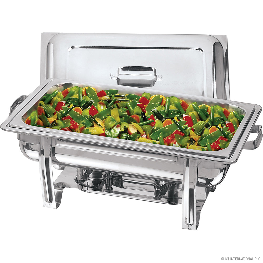 Plat à Réchaud en Acier Inoxydable de Qualité Supérieure 8,5 L (Simple) - Solution de Buffet Élégante pour Événements Traiteur