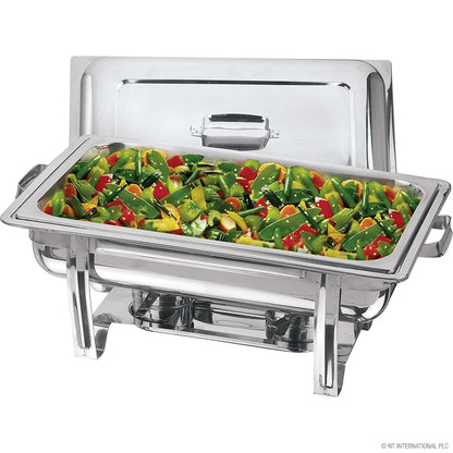Plat à Réchaud en Acier Inoxydable de Qualité Supérieure 8,5 L (Simple) - Solution de Buffet Élégante pour Événements Traiteur
