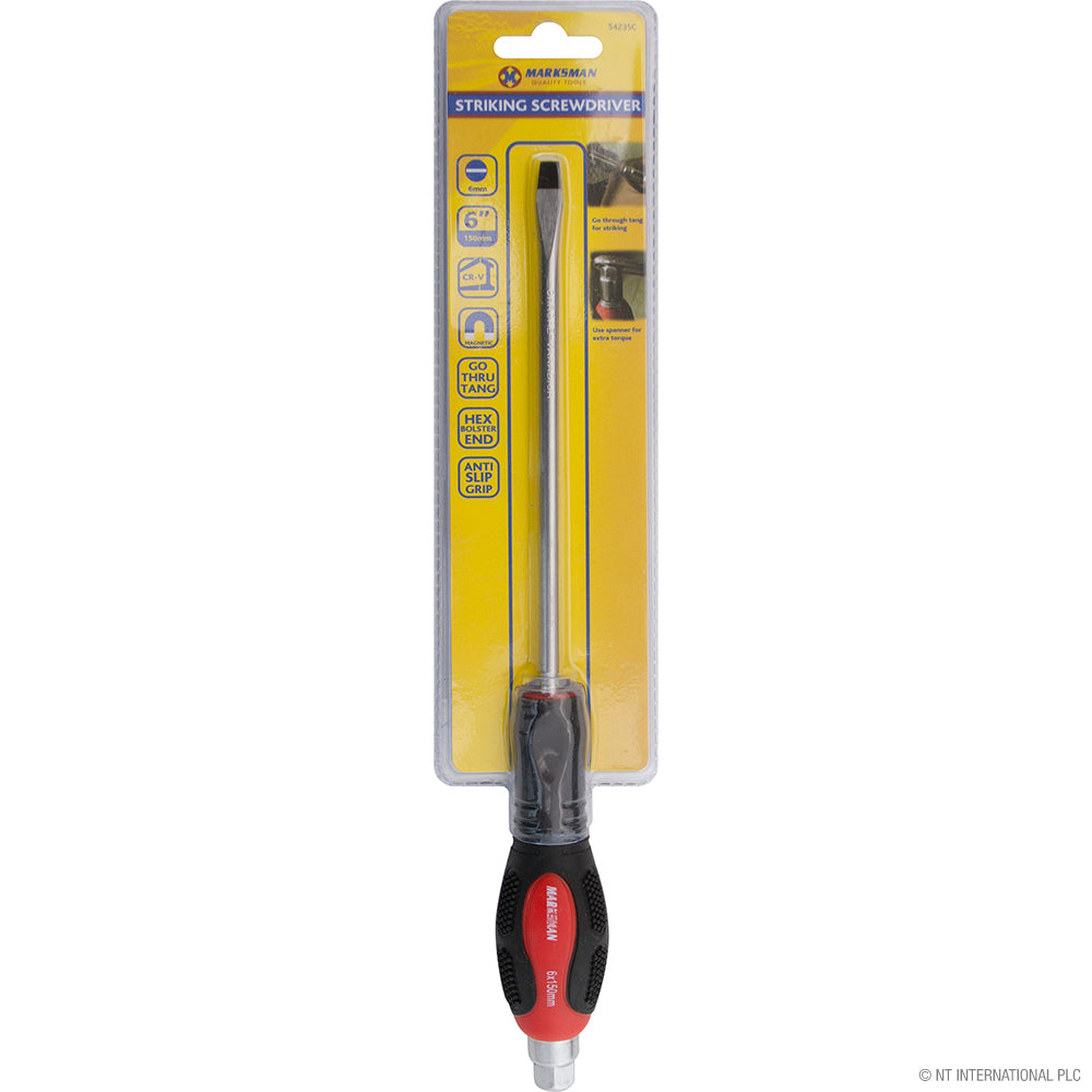 Tournevis à frapper 6 pouces 150 mm – Outils plats de haute qualité pour un travail de précision