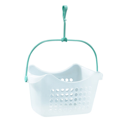 Le Panier à Pinces Élégant - Transparent avec Poignée Aqua | Organisez vos Essentiels de Lessive.