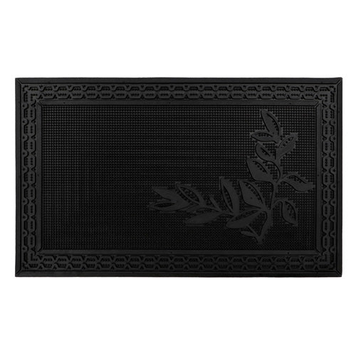 Foliage Rubber Scraper Mat 45x75cm: Durable Outdoor Welcome Mat.