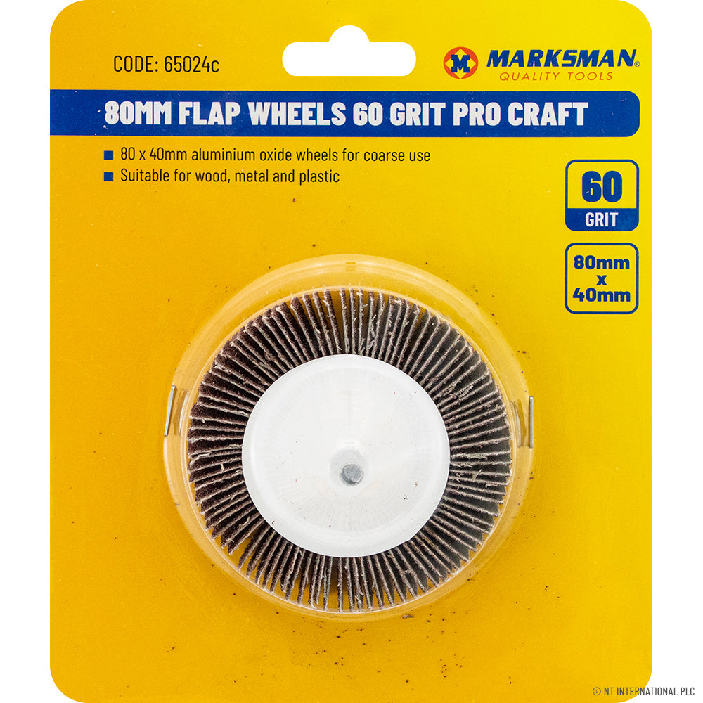 Roues à lamelles 80 mm grain 60 - La solution abrasive haut de gamme de Pro Craft pour une finition de précision !