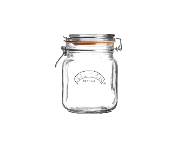 Optimisez Votre Rangement : Bocal Carré 1 Litre avec Fermeture Mécanique.