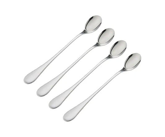 Coffret cadeau de 4 cuillères à long manche en acier inoxydable 18/0 de qualité supérieure.