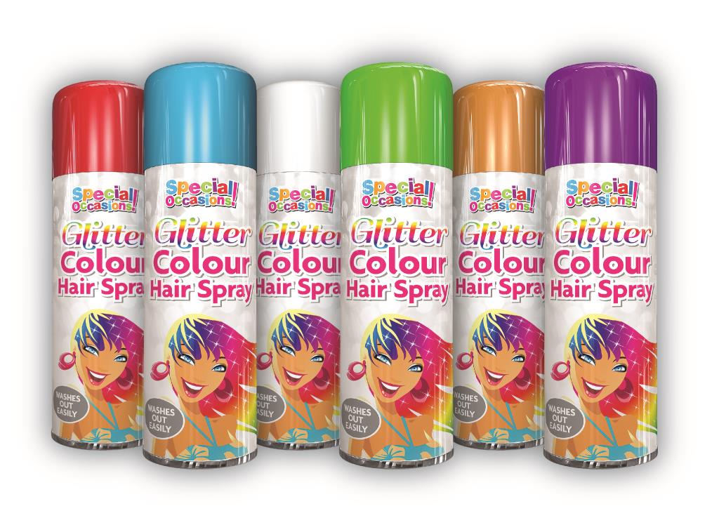 Vibrant Glitter Colour Hair Spray - Long-lasting Shine for a Dazzling Look!