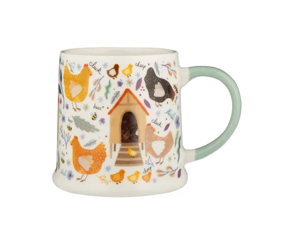 Mug haut de gamme en forme de poulailler 380ml Décoration rustique de ferme