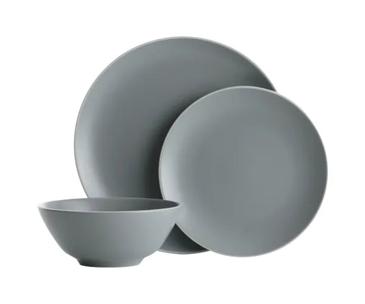 Timeless Elegance: Classic Collection Grey 12 Piece Dinner Set.