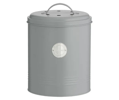 Composteur de cuisine gris écoresponsable | Solution élégante pour les déchets de cuisine.