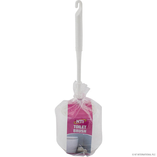 Brosse WC blanche basique avec support | Gardez votre salle de bain propre et bien rangée.