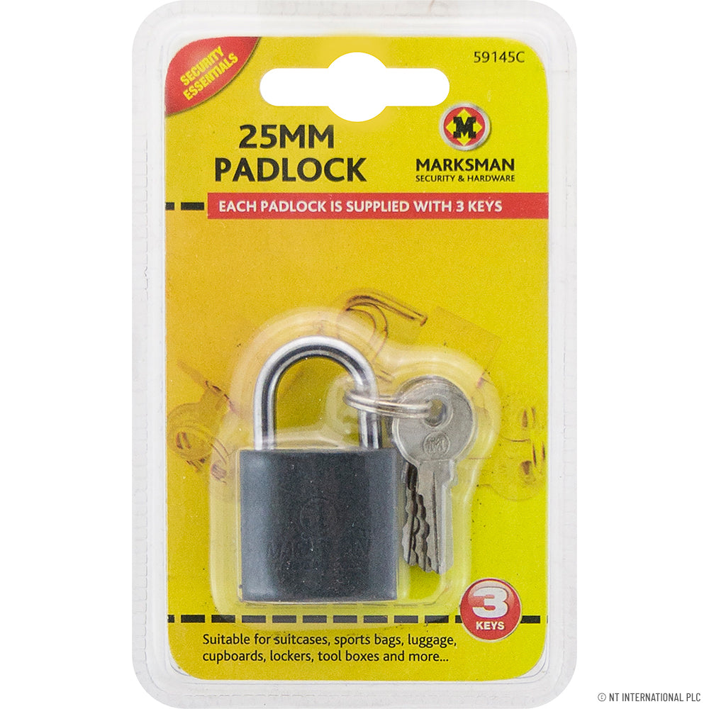 25mm Black Iron Padlock - Durable and Reliable