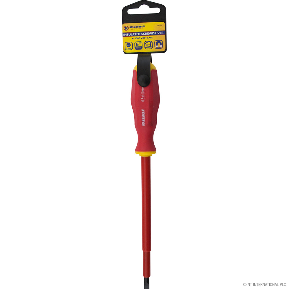Tournevis plat isolé de 15 cm – Outil de précision de haute qualité pour les travaux électriques