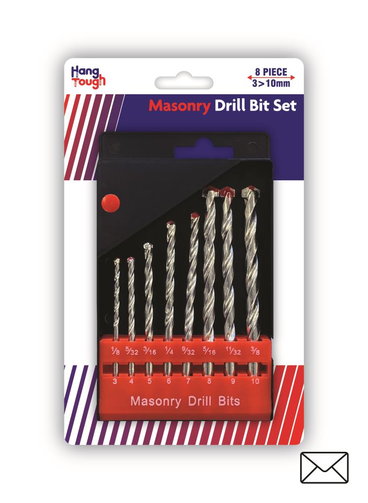 Precision Masonry Drill Bit Set - 8PC | High-Performance Carbide-Tipped Bits for Concrete, Brick, and Stone | Professional Grade Tools for Accurate Drilling