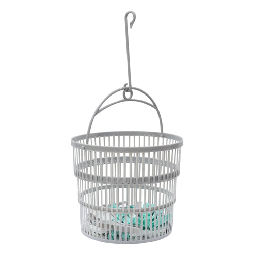 Panier à pinces à linge rond pliable JVL avec pinces à linge en plastique - Lot de 50 - Taille unique - Aqua