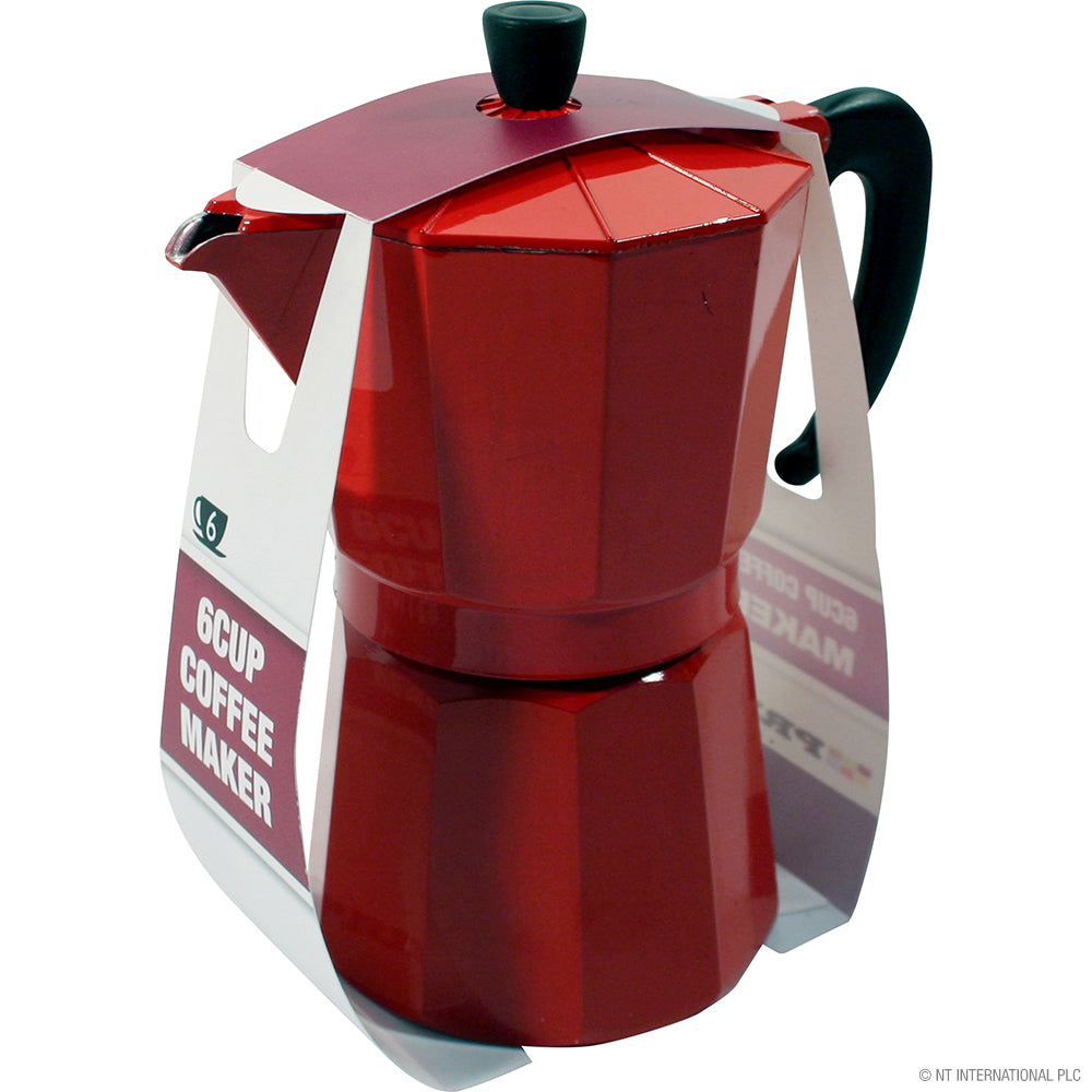 Cafetière 6 tasses Rouge, Noire et Crème - L'alliance parfaite du design et de la fonctionnalité !