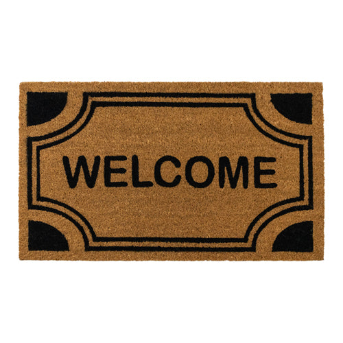 Paillasson PVC et coco 43x76cm : Tapis d'entrée résistant pour la maison et le bureau.