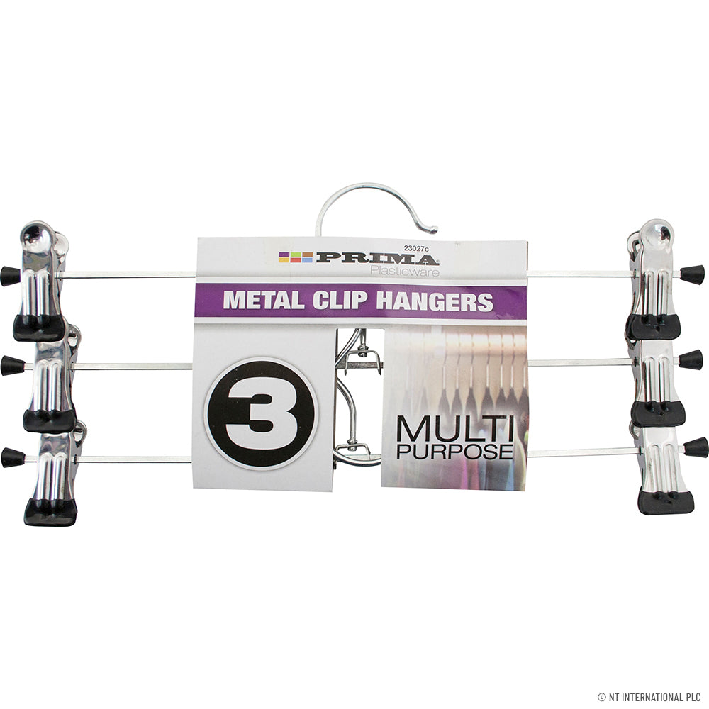 Organize Your Closet with 3pc Metal Clip Hangers - Shop Durable and Space-Saving Solutions.