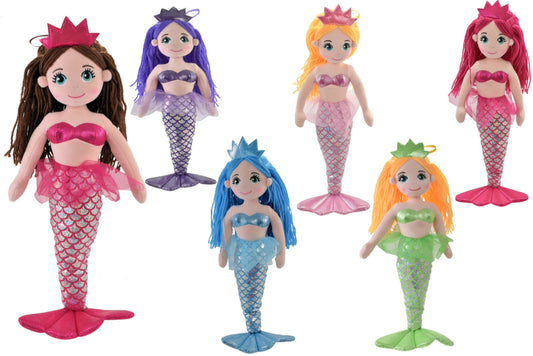 Adorable 55cm Plush Mermaid Dolls in 6 Assorted Vibrant Colors | Perfect Gift for Kids