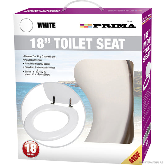 Abattant WC Premium en MDF 45 cm (18") Blanc élégant.