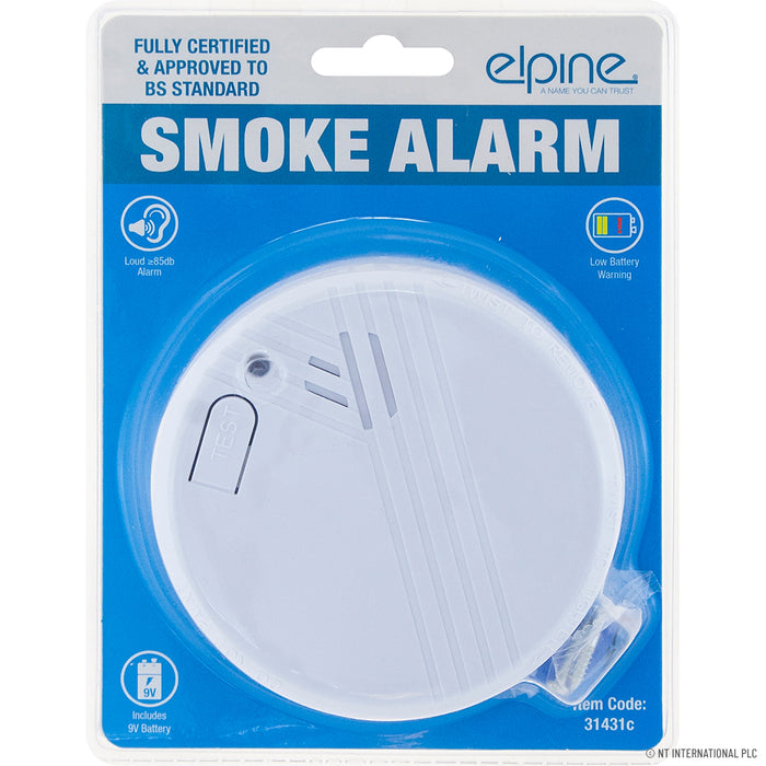 Reliable Smoke Alarm with 9V Battery | Ensure Safety with Double Blister Packaging