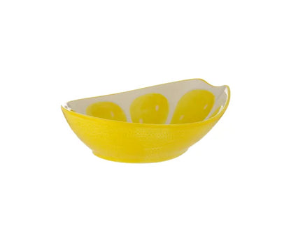 World Foods 22cm Lemon Oval Bowl - Handcrafted Ceramic Tableware.