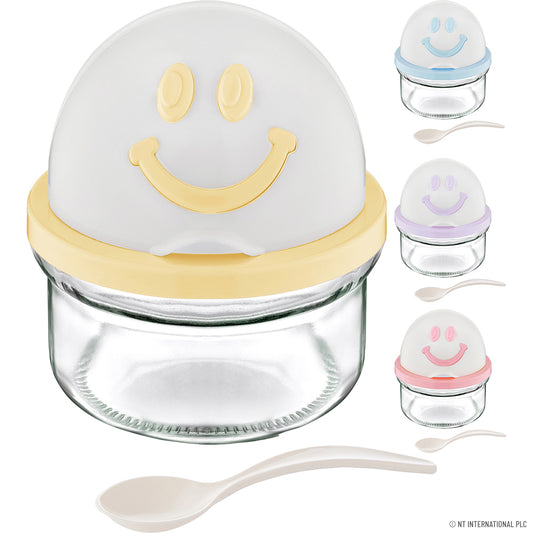 Sucrier Smiley avec cuillère - 410 cc - Décor de cuisine original pour une expérience sucrée