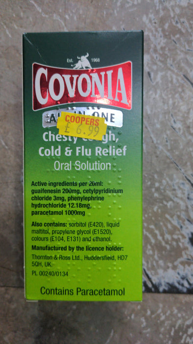 Covonia Chesty Cough Cold & Flu Relief Oral Solution