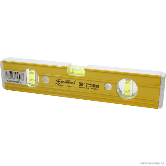Precision 12-Inch (30cm) Spirit Level with 1.5mm Ribbed Design Top-Quality Construction Tools