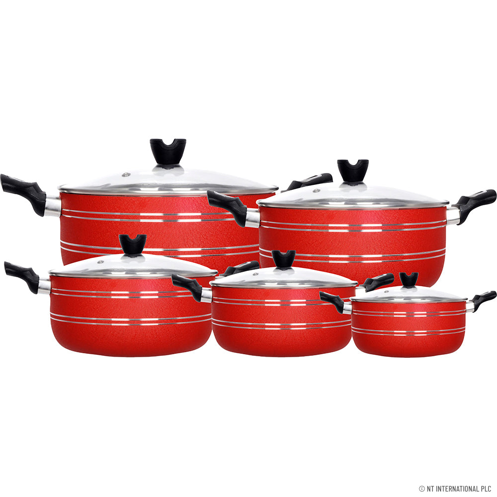 10pc Non-Stick Casserole Set (20-28cm) - Ideal for Perfect 2x6 Inch Meals!