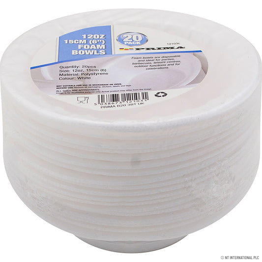 Classifoam Bol à salade en mousse 6" (15cm) - Paquet de 20