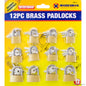 12pc Brass Padlock Set – 20, 25, and 30mm Sizes High-Quality Locks for Every Need