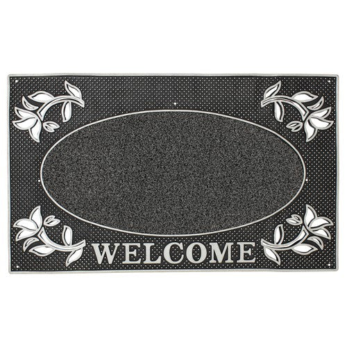 Paillasson grattoir métallique « Bienvenue » - Argent 45x75cm.