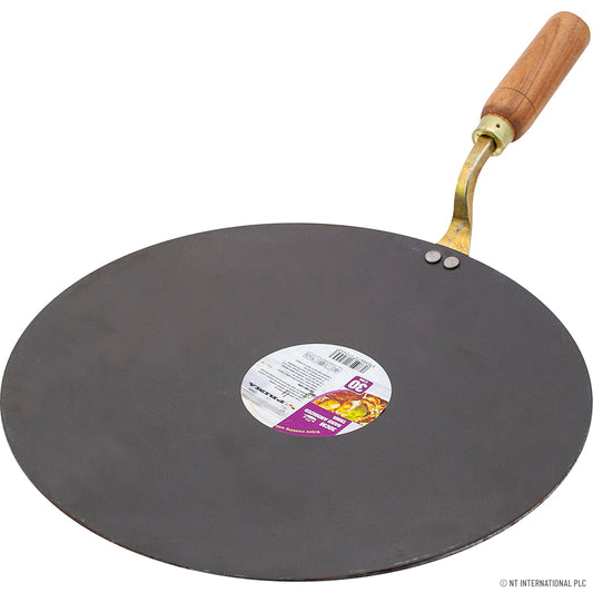 Tawa en MS de 30 cm (12") - Ustensile de cuisine de qualité supérieure à manche en bois