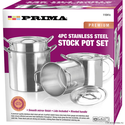 Ensemble de 4 casseroles en acier inoxydable - 8, 12, 16 et 20