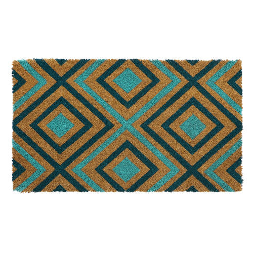 Paillasson losange en latex de coco de qualité supérieure - 40x70cm - Durable et élégant.