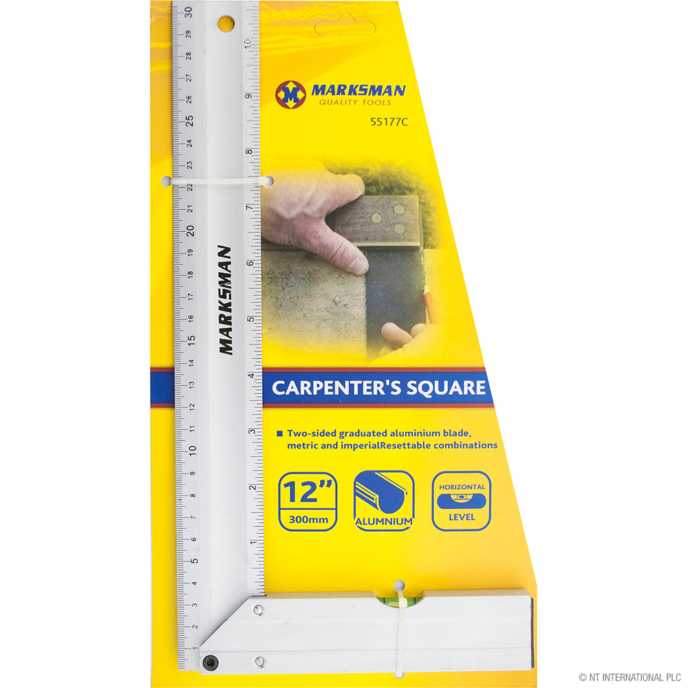 Équerre de charpentier de précision 12 pouces/30 cm – Règle pour des mesures exactes