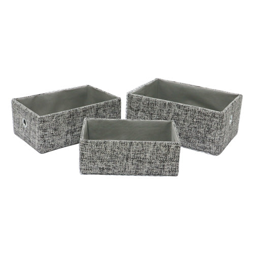 Organisez avec style grâce au lot de 3 paniers de rangement rectangulaires en papier Urban.