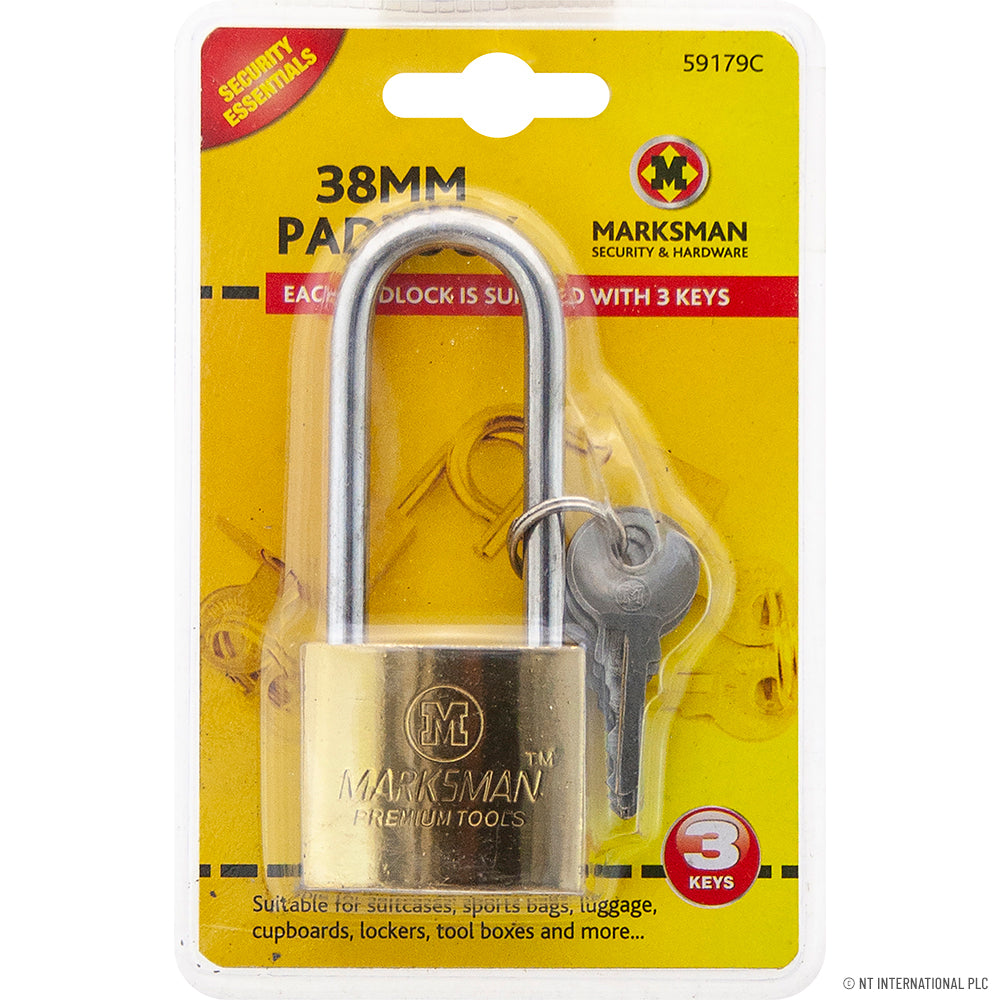 Cadenas à anse longue laitonné 38 mm Solutions de sécurité haute qualité