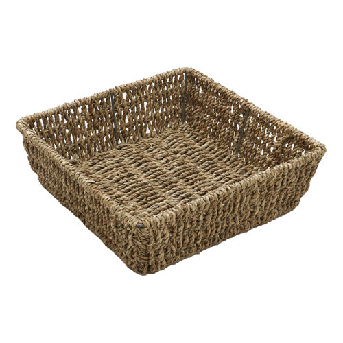 Organisez avec style grâce au plateau de rangement carré en jonc de mer | Découvrez la dernière collection.
