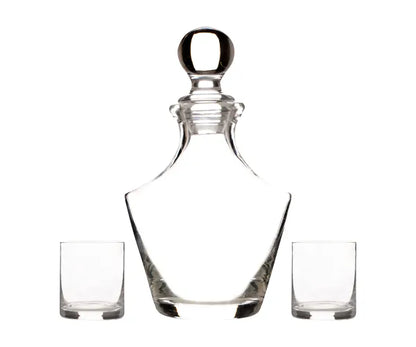 Carafe Premium 1 L avec 2 verres mélangeurs assortis de 37 cl | Ensemble de verrerie élégant.